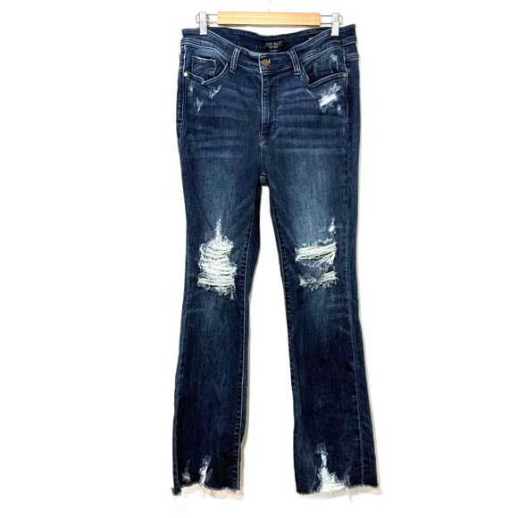 Judy Blue Christine High Contrast Slim Boot Cut Destroyed Jean - 13/31 - Picture 3 of 11